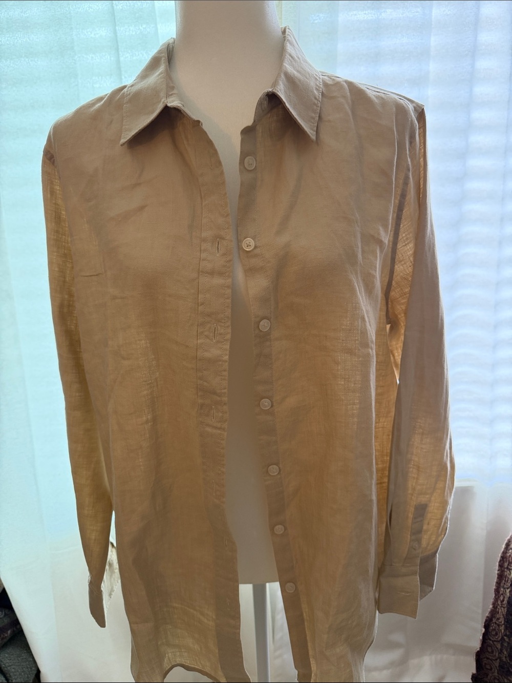 Quince Tan Long-Sleeve Button Shirt